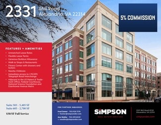 Plus de détails pour 2331 Mill Rd, Alexandria, VA - Bureau à louer