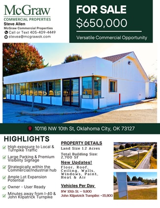 Plus de détails pour 10116 NW 10th St, Oklahoma City, OK - Local commercial à vendre