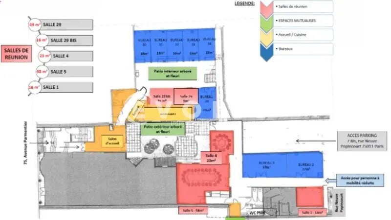 Bureau dans Paris à louer - Plan d’étage – Image 3 sur 6