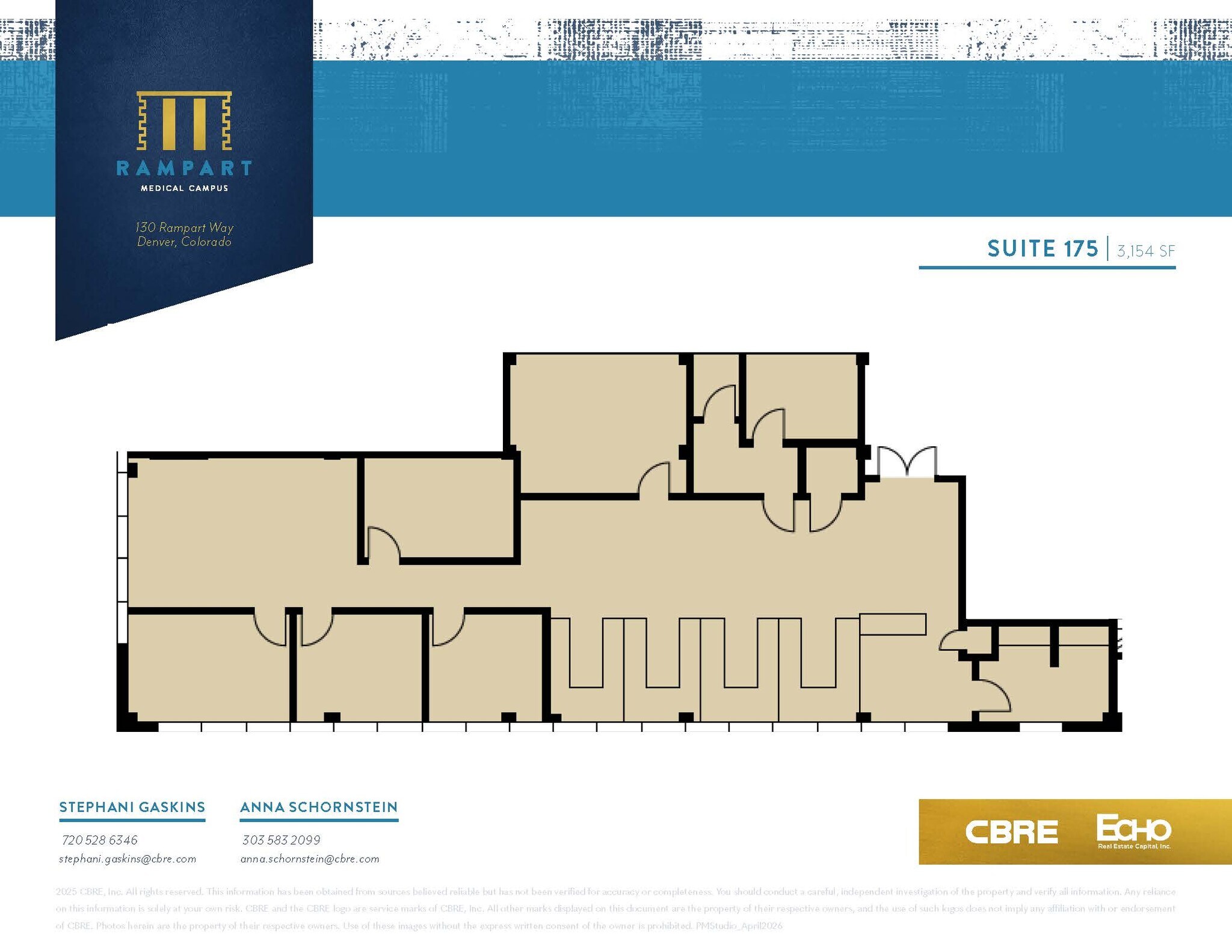 125 Rampart Way, Denver, CO à louer Plan d’étage– Image 1 sur 2