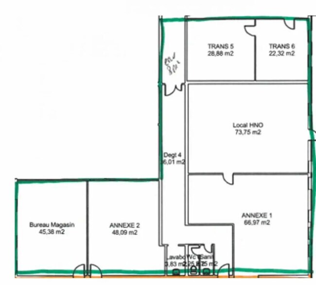 Bureau dans Vaux-le-Pénil à louer - Plan d’étage – Image 3 sur 3