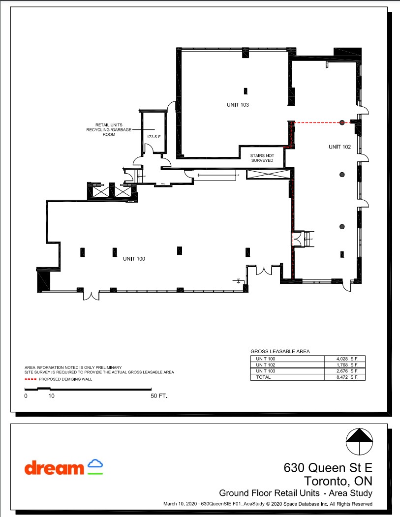 630 Queen St E, Toronto, ON à louer Plan d’étage– Image 1 sur 1