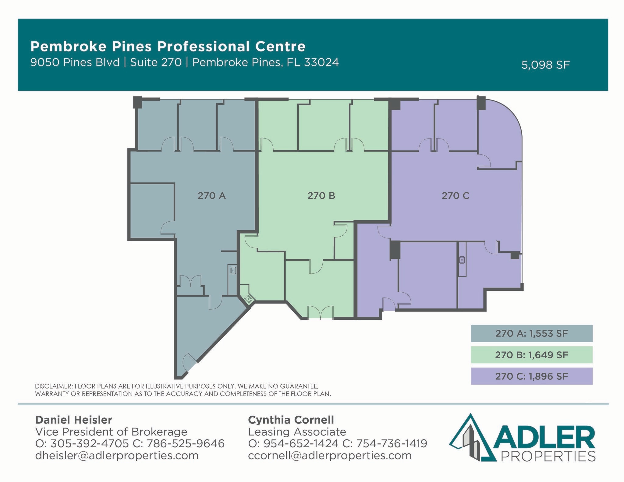 9050 Pines Blvd, Pembroke Pines, FL à louer Plan d’étage– Image 1 sur 1