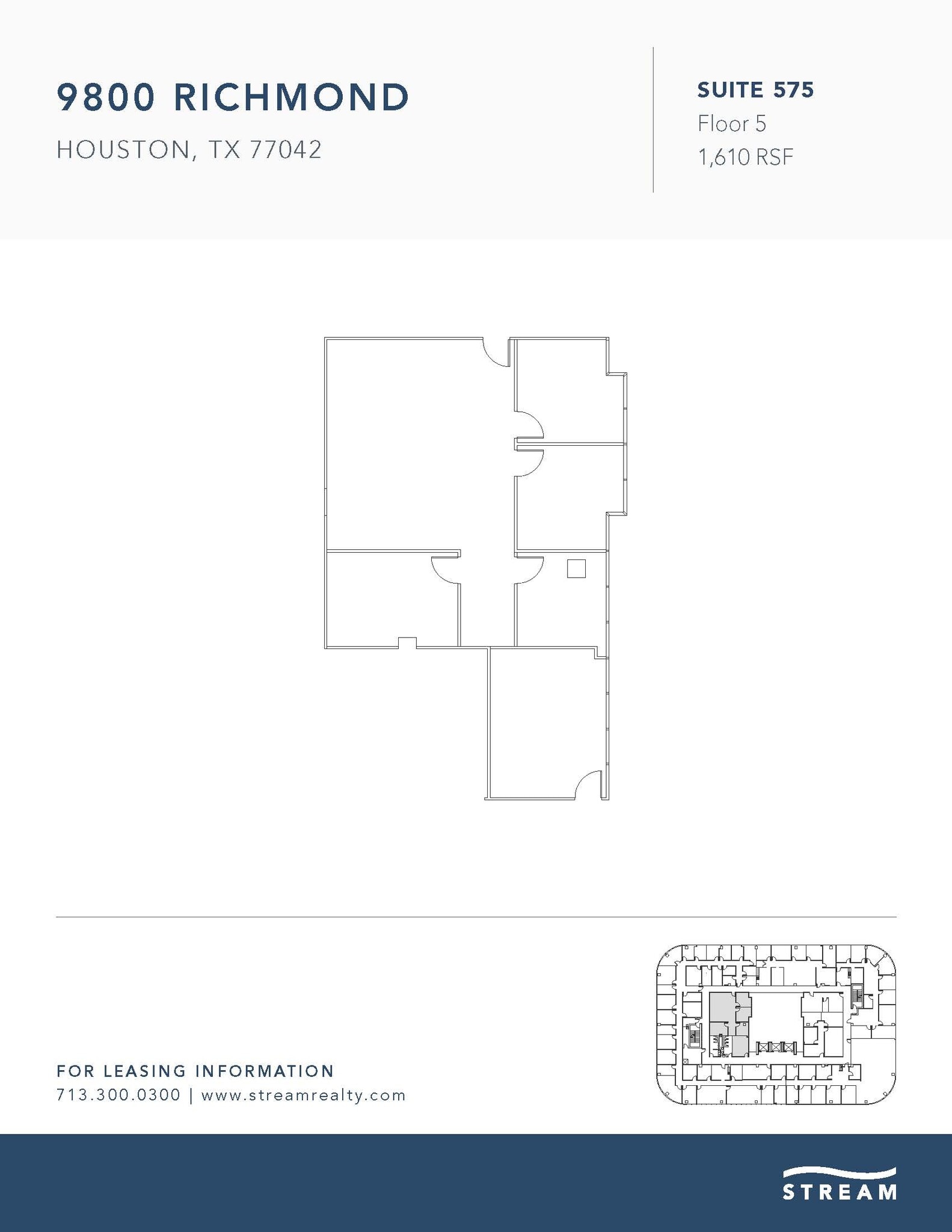 9800 Richmond Ave, Houston, TX à louer Plan d’étage– Image 1 sur 1