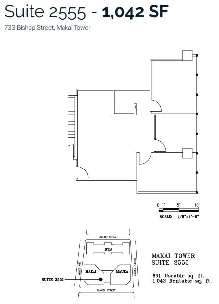 733 Bishop St, Honolulu, HI à louer Plan d’étage– Image 1 sur 1