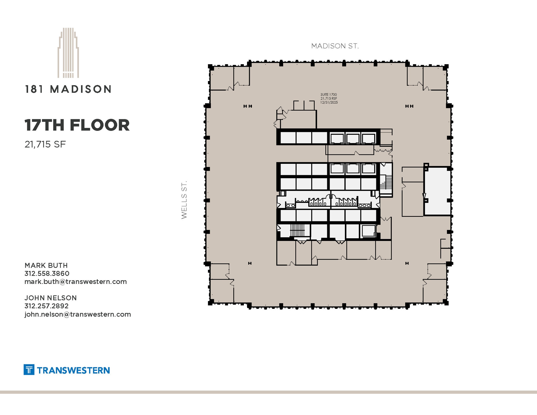 181 W Madison St, Chicago, IL à louer Plan d’étage– Image 1 sur 2