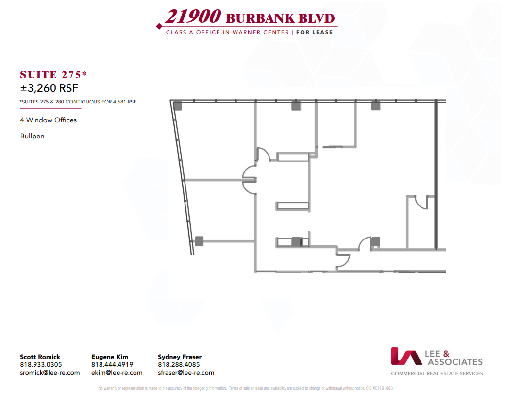 21900 Burbank, Woodland Hills, CA à louer Plan d’étage– Image 1 sur 1