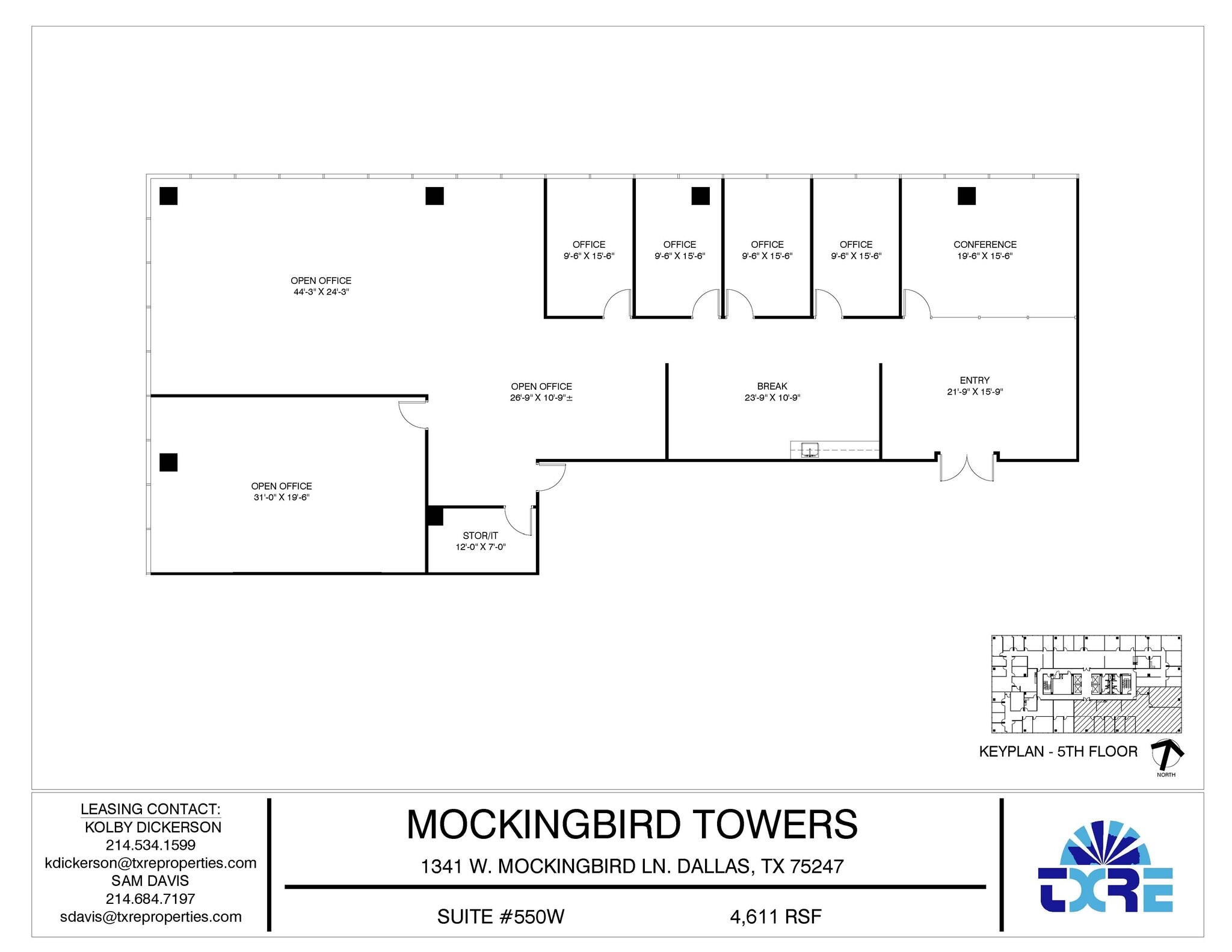 1341 W Mockingbird Ln, Dallas, TX à louer Plan d’étage– Image 1 sur 1
