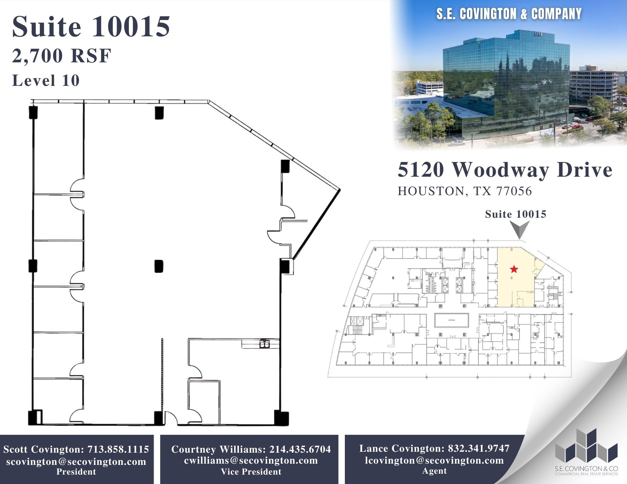 5120 Woodway Dr, Houston, TX à louer Plan d’étage– Image 1 sur 2