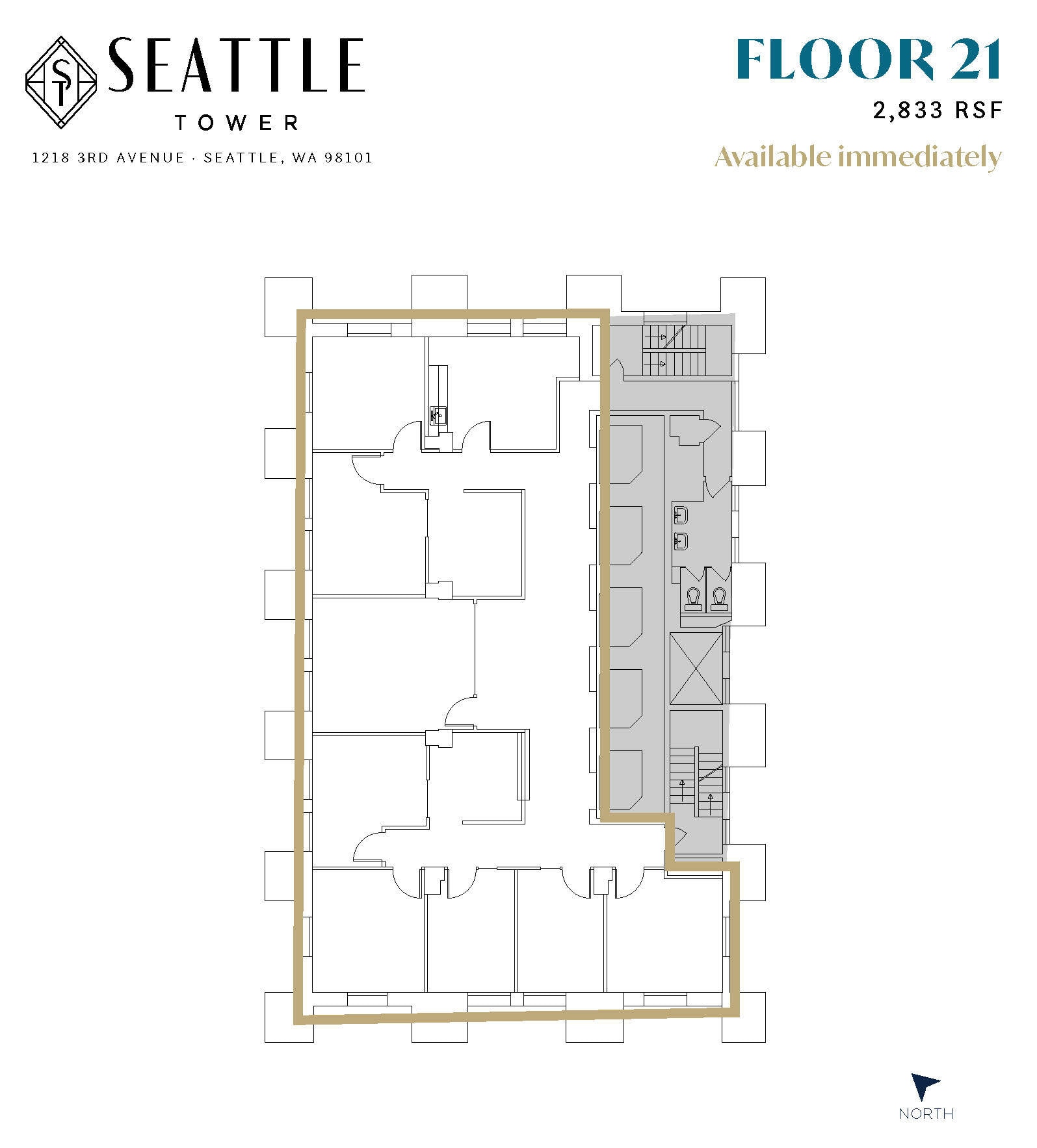 1218 3rd Ave, Seattle, WA à louer Plan d’étage– Image 1 sur 1