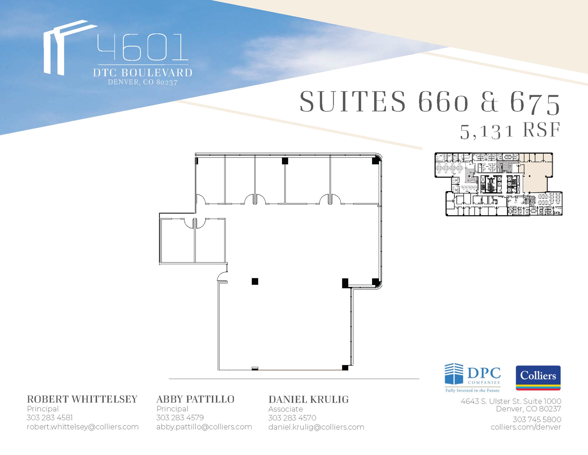 4601 Dtc Blvd, Denver, CO à louer Plan d’étage– Image 1 sur 2