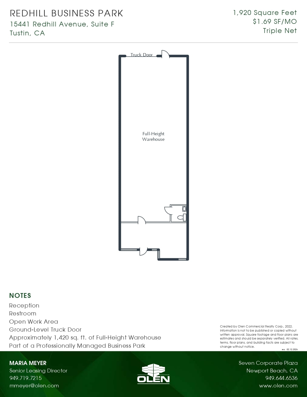 15441 Red Hill Ave, Tustin, CA à louer Plan d’étage– Image 1 sur 1