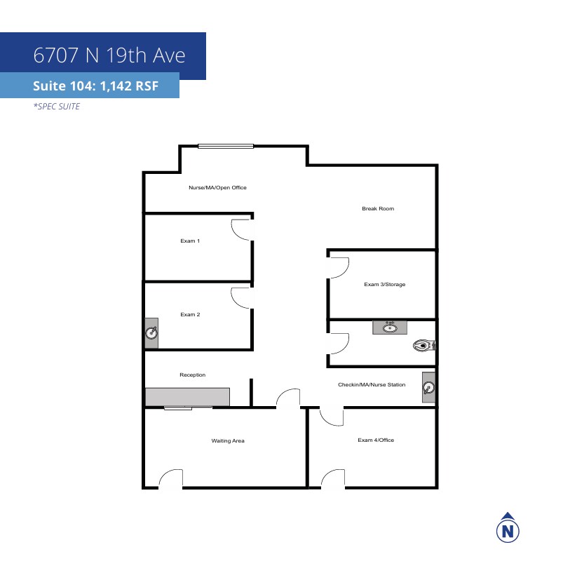 6707 N 19th Ave, Phoenix, AZ à louer Plan d’étage– Image 1 sur 1