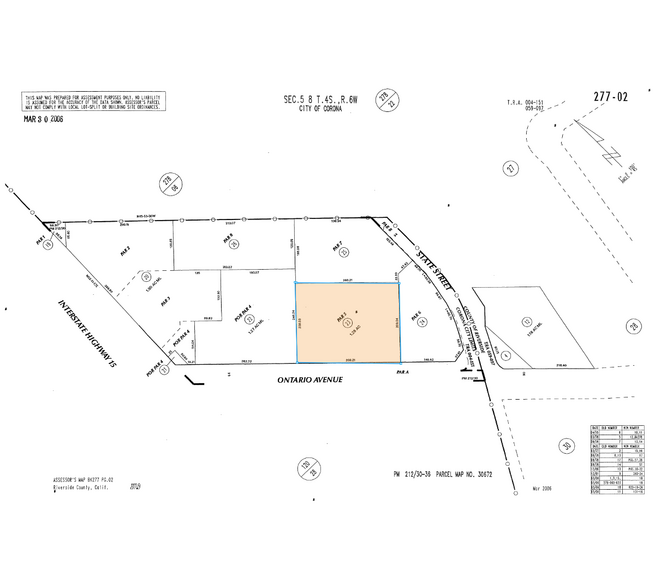 1575 E Ontario Ave, Corona, CA à vendre - Plan cadastral – Image 3 sur 3