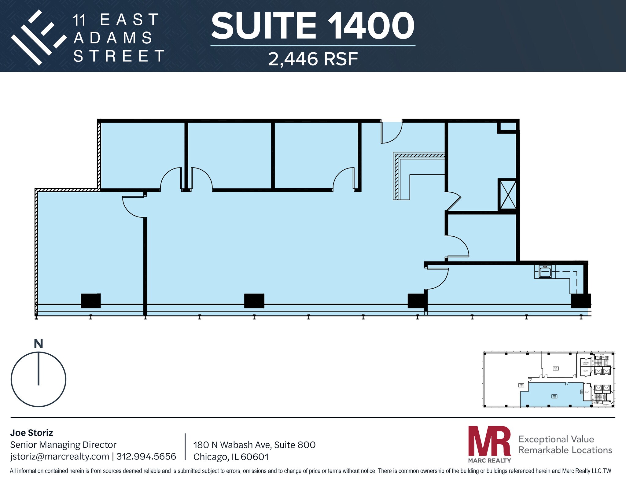 11 E Adams St, Chicago, IL à louer Plan d’étage– Image 1 sur 7