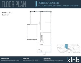 4315-4325 Forbes Blvd, Lanham, MD à louer Plan d’étage– Image 1 sur 2
