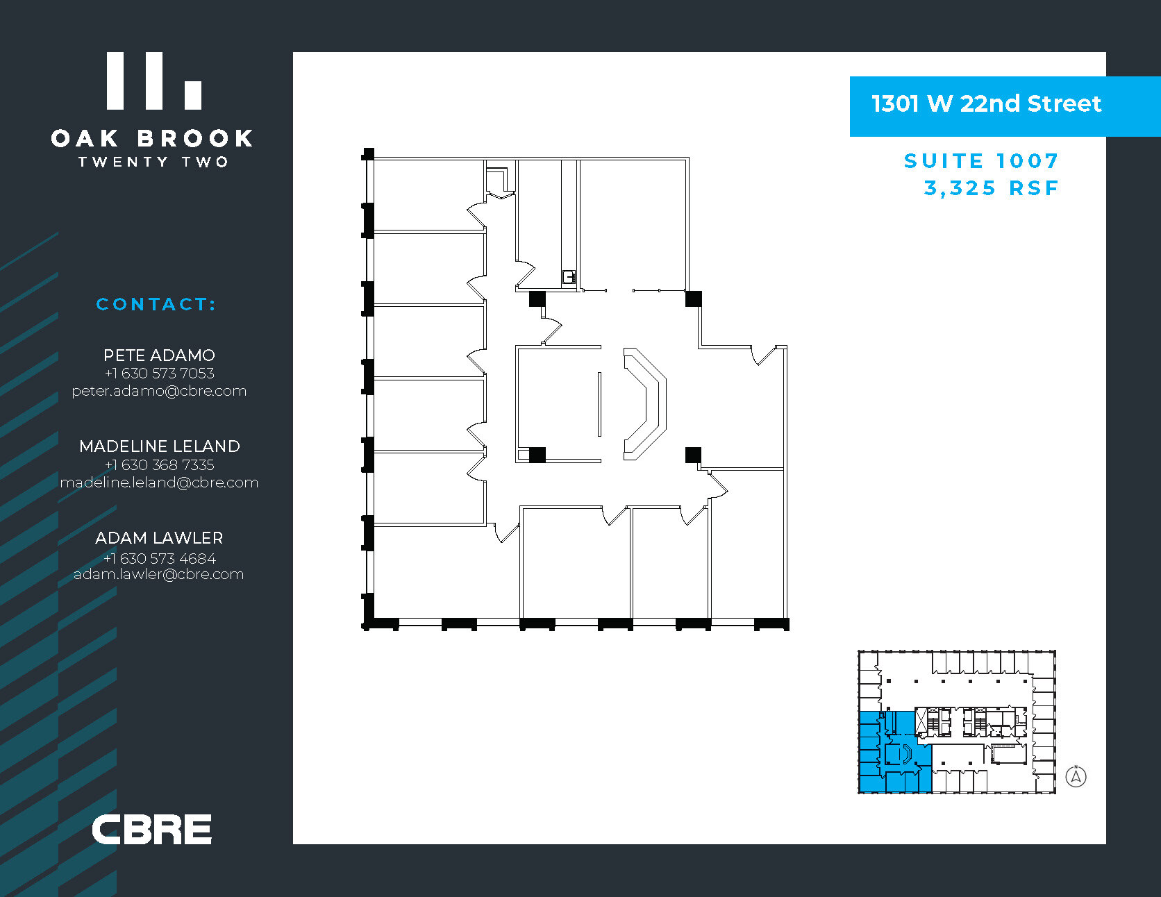 1301 W 22nd St, Oak Brook, IL à louer Plan d’étage– Image 1 sur 1