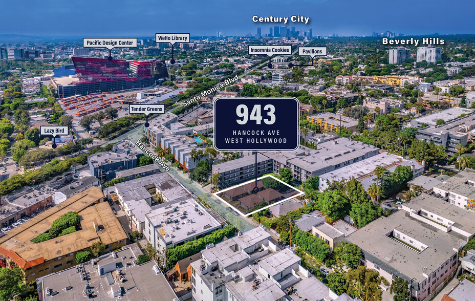 943 Hancock Ave, West Hollywood, CA à vendre - Aérien – Image 1 sur 12