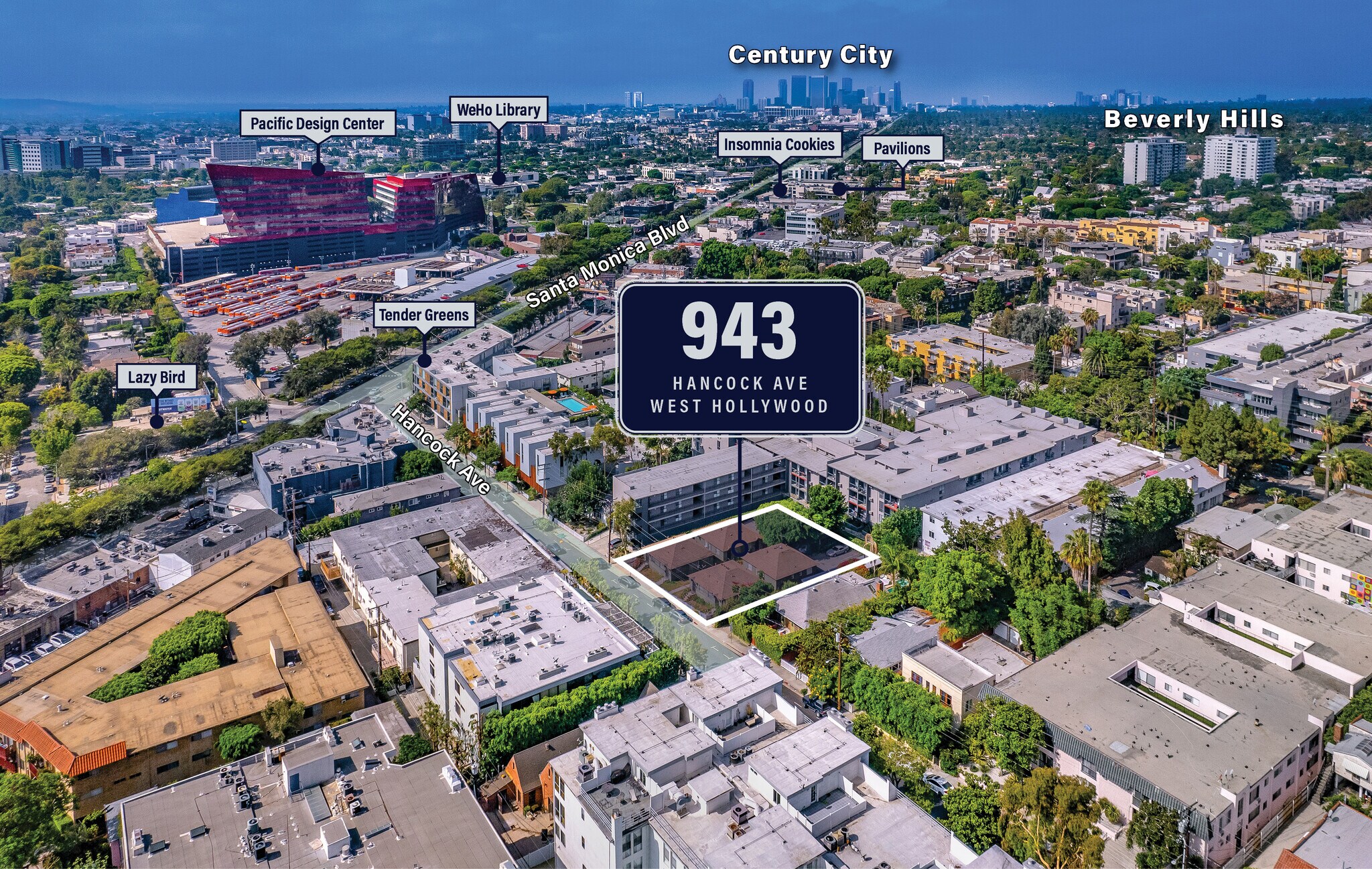 943 Hancock Ave, West Hollywood, CA à vendre Aérien– Image 1 sur 13