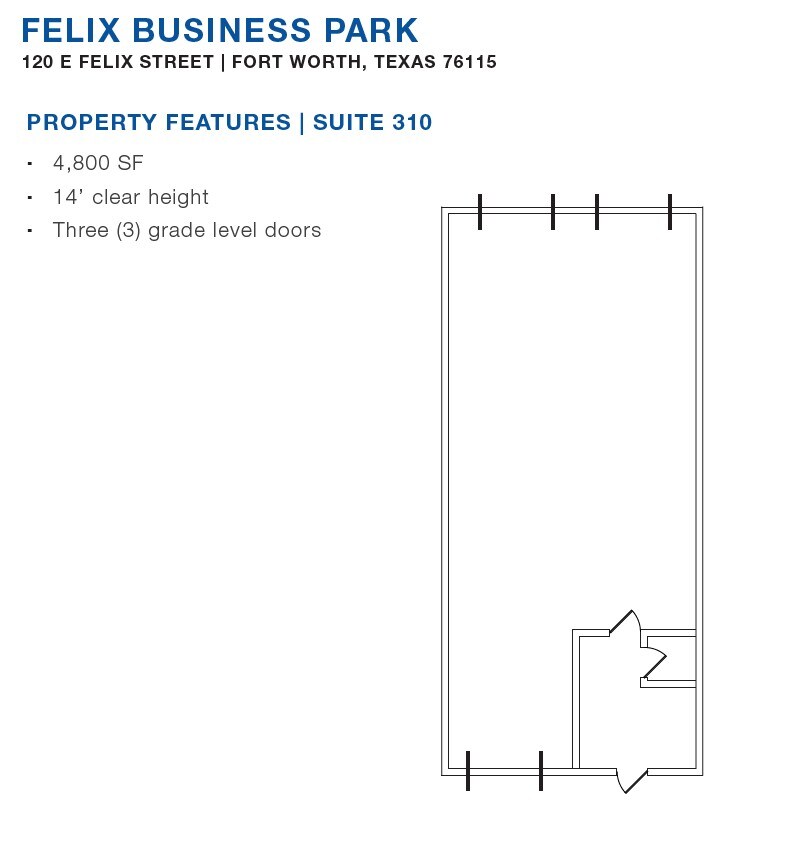 100 E Felix St, Fort Worth, TX à louer Plan d’étage– Image 1 sur 1