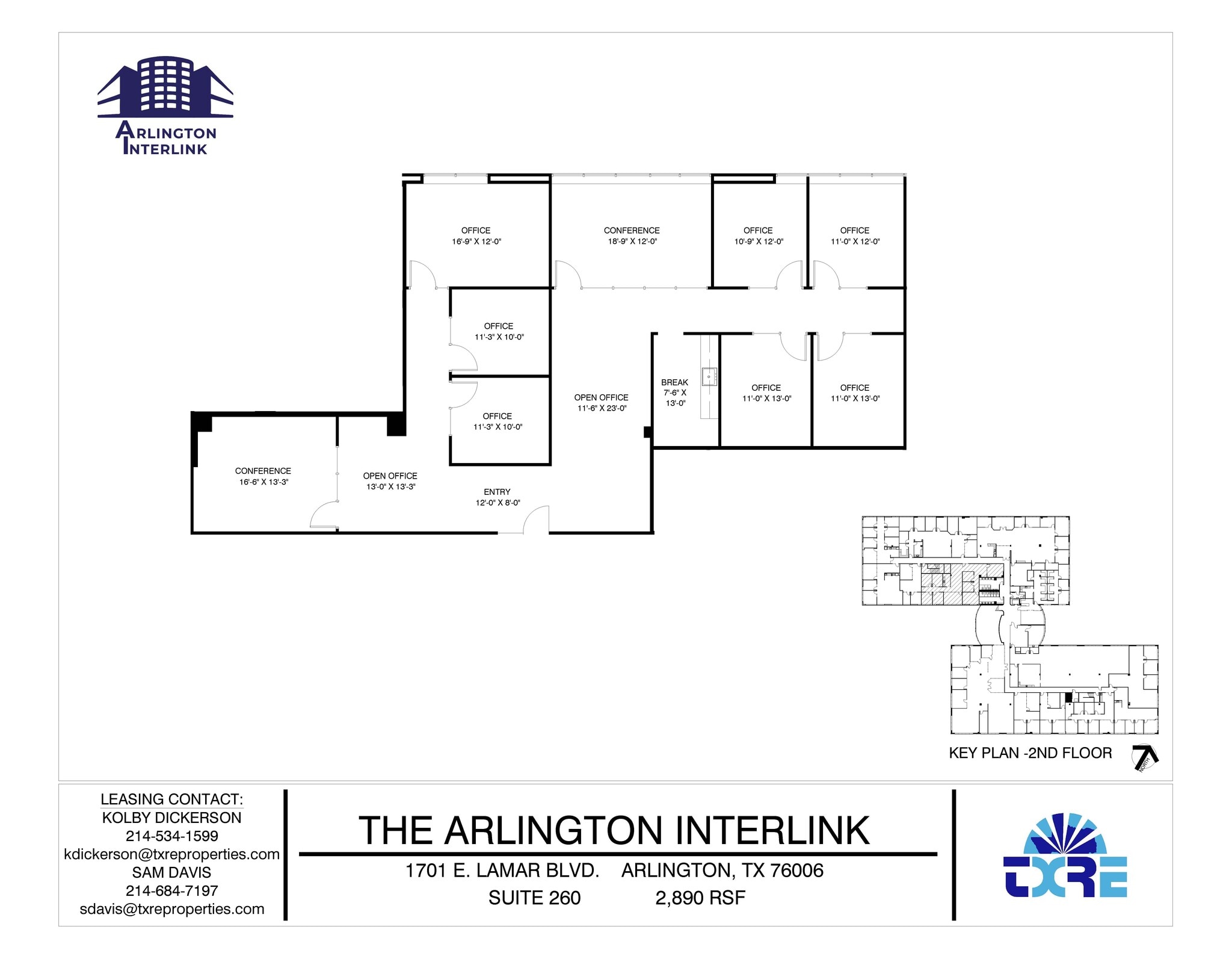 1701 E Lamar Blvd, Arlington, TX à louer Plan d’étage– Image 1 sur 3