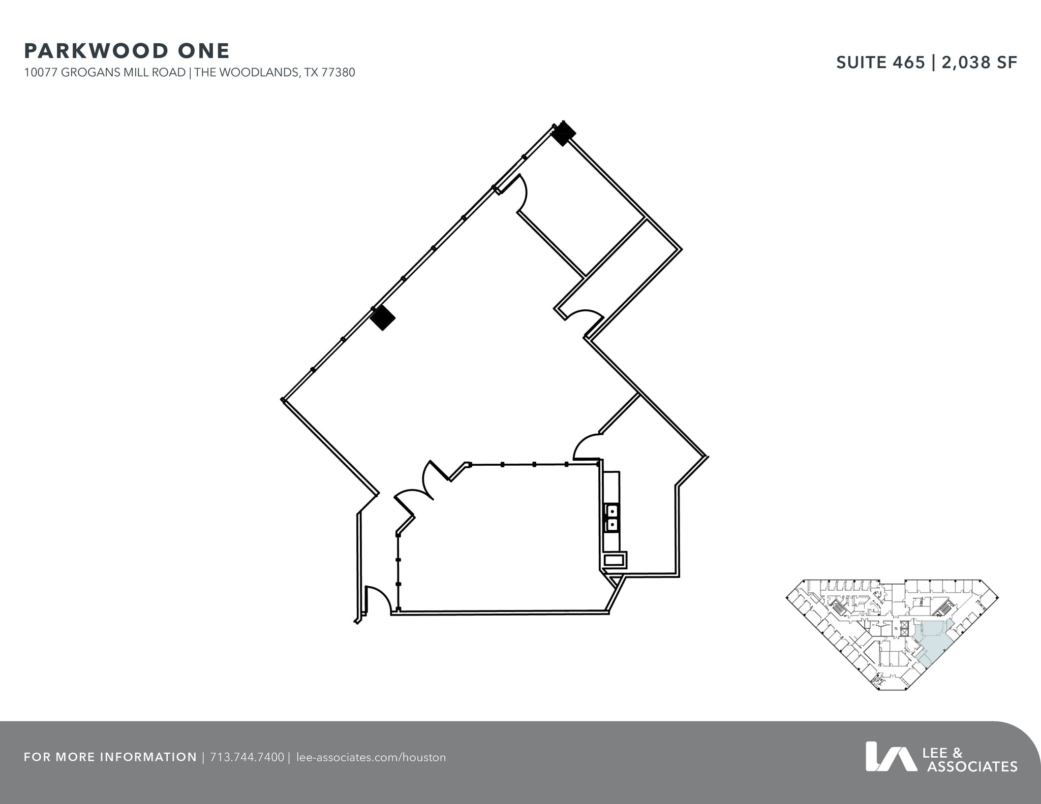 10077 Grogans Mill Rd, The Woodlands, TX à louer Plan d’étage– Image 1 sur 2