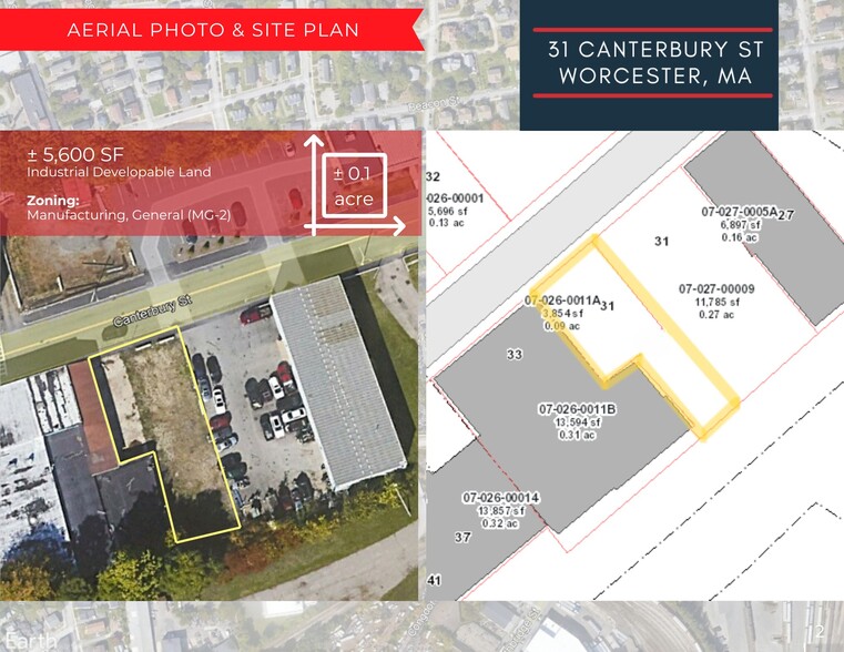 31 Canterbury St, Worcester, MA à vendre - Aérien – Image 2 sur 2