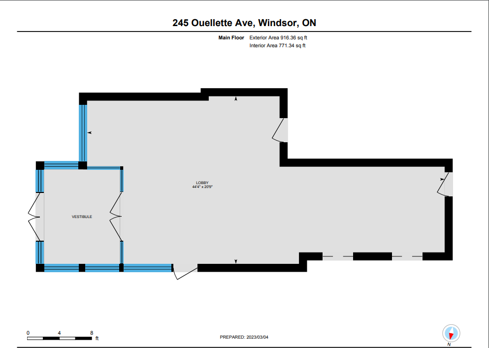 245 Ouellette Ave, Windsor, ON à louer Plan d’étage– Image 1 sur 1