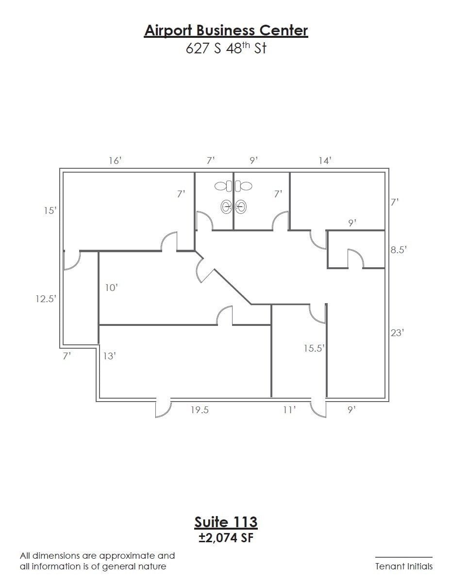 637 S 48th St, Tempe, AZ à louer Plan d’étage– Image 1 sur 1