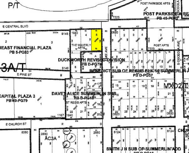 330 E Central Blvd, Orlando, FL à louer - Plan cadastral – Image 2 sur 8