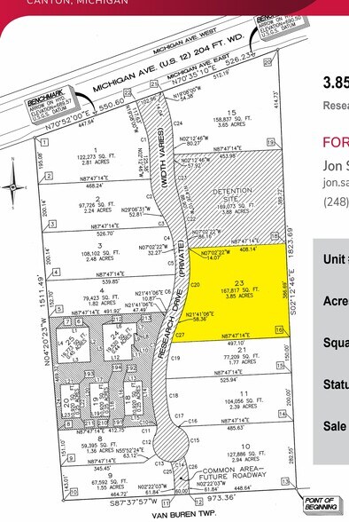 Research Dr, Canton Township, MI à vendre - Plan de site – Image 2 sur 3