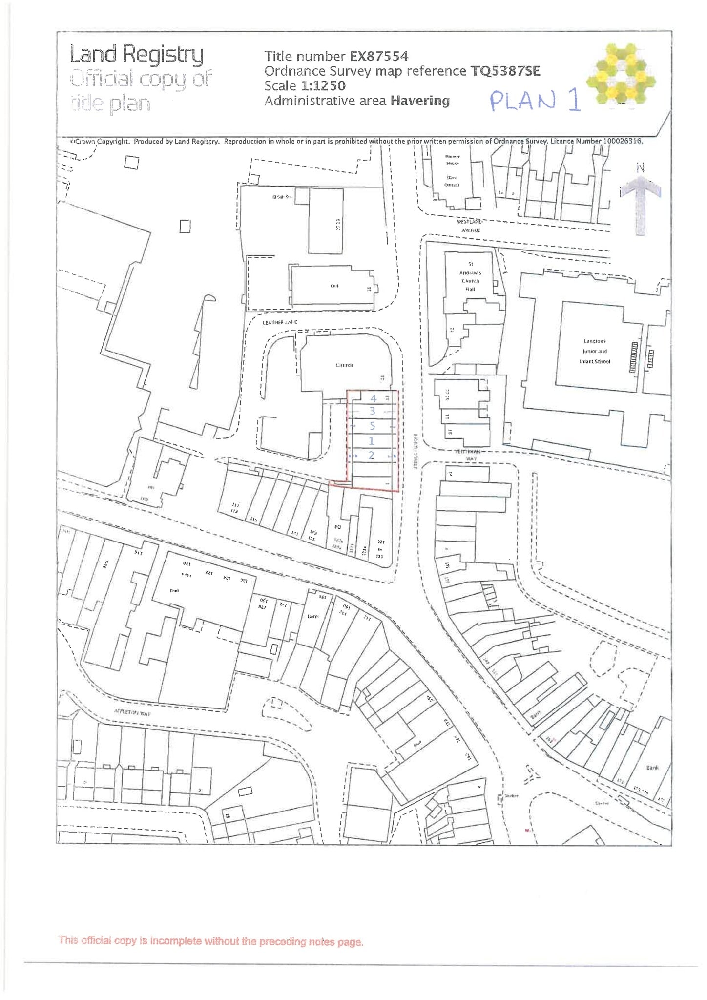 11 North St, Hornchurch à louer Plan de site– Image 1 sur 2