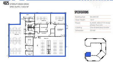 4016-4025 Stirrup Creek Dr, Durham, NC à louer Plan d’étage– Image 2 sur 2