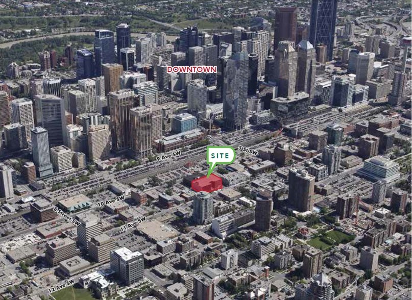 708 11th Ave SW, Calgary, AB à louer - Aérien – Image 3 sur 7