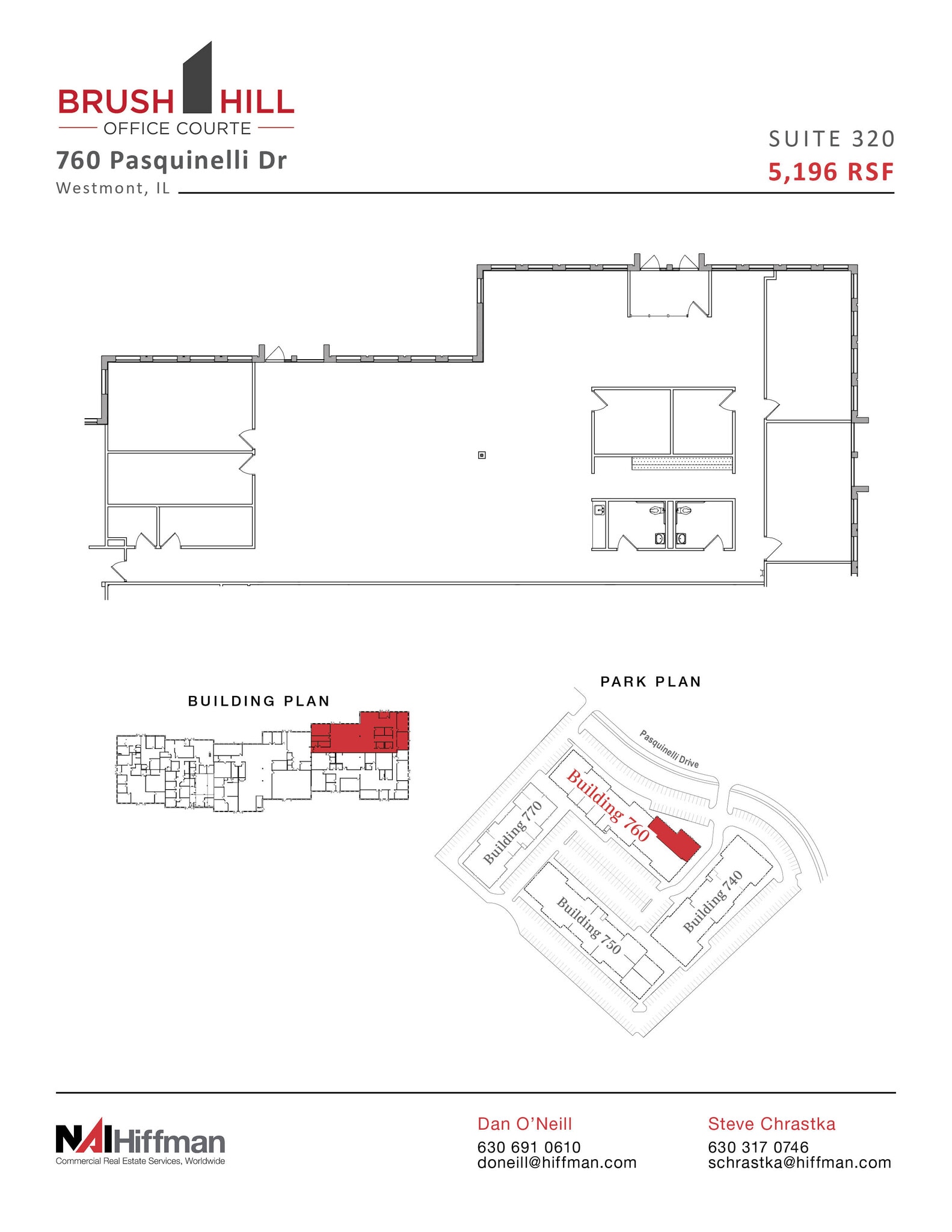 740 Pasquinelli Dr, Westmont, IL à louer Plan d’étage– Image 1 sur 2