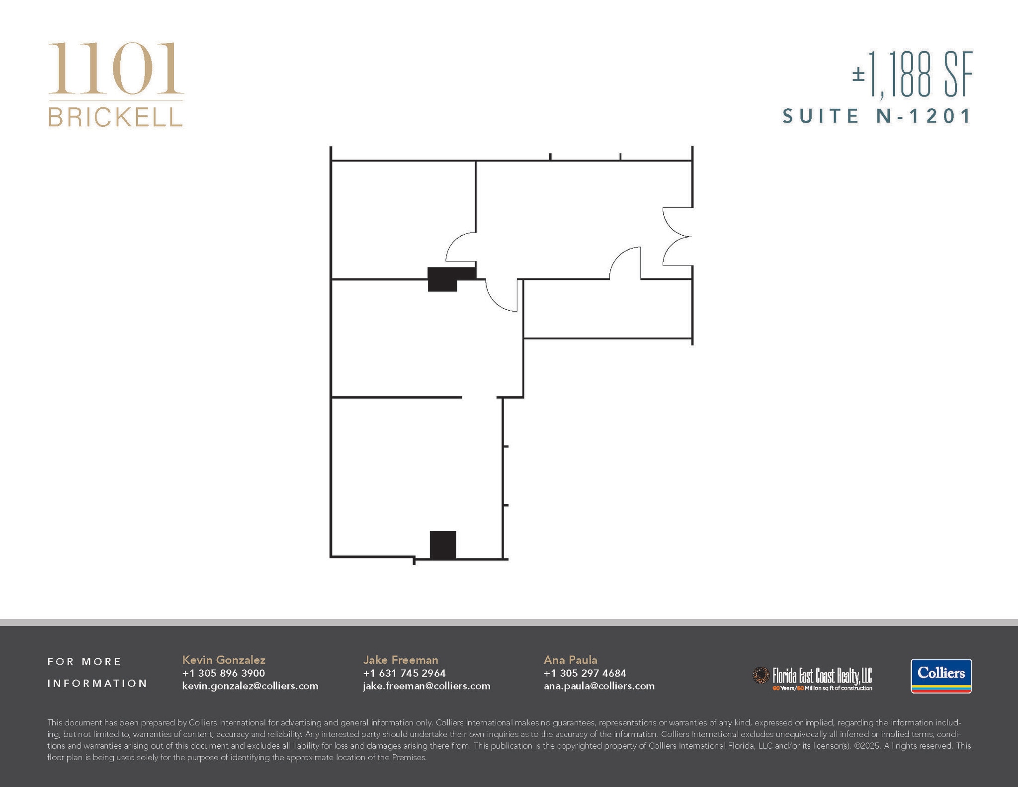 1101 Brickell Ave, Miami, FL à louer Plan d’étage– Image 1 sur 2