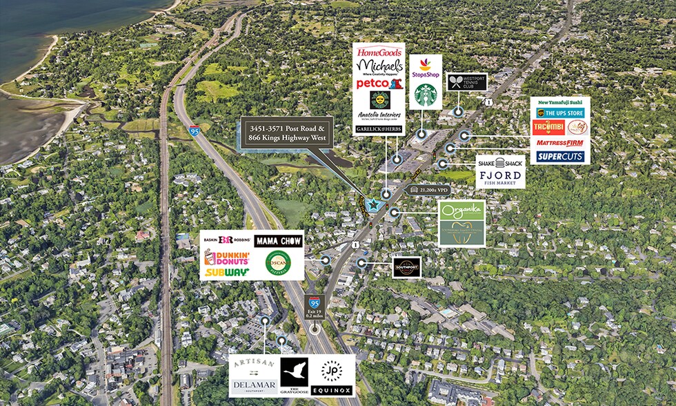 3541 Post Rd, Southport, CT à louer - Aérien – Image 2 sur 3