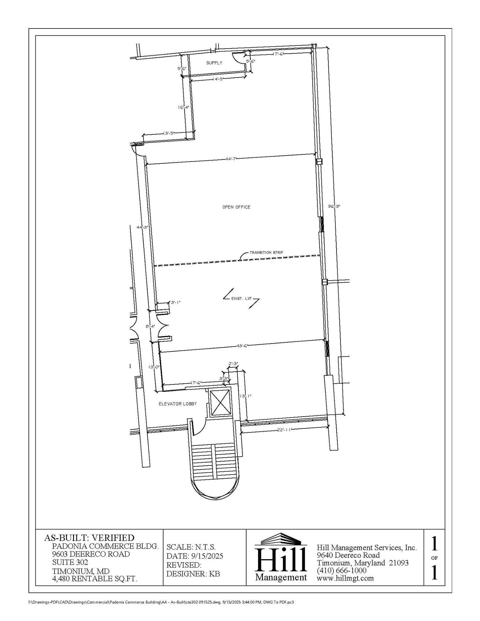 9603 Deereco Rd, Timonium, MD à louer Plan d’étage– Image 1 sur 1