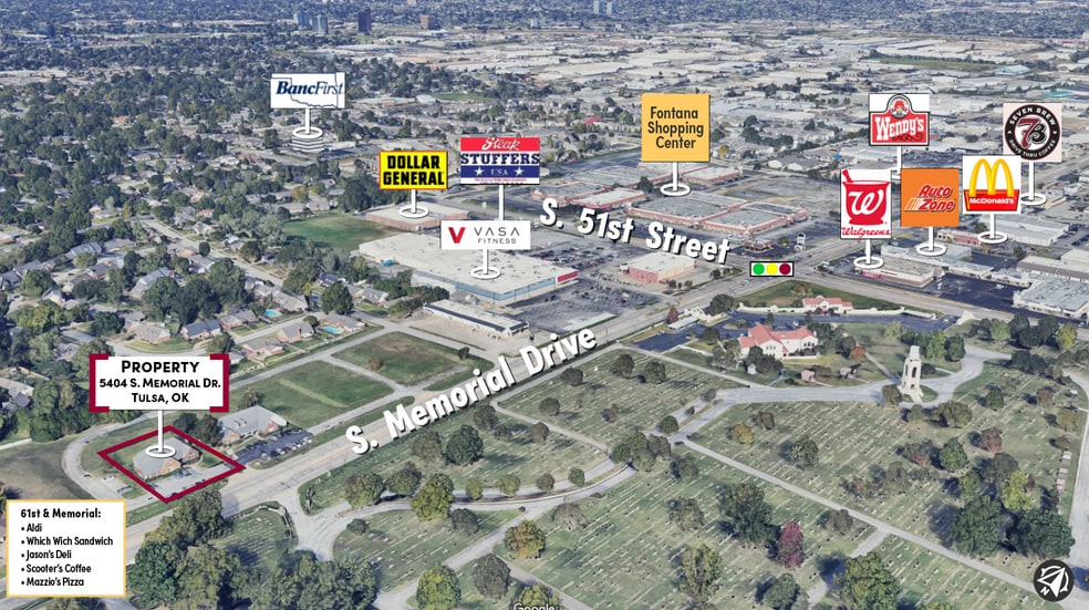 5404 S Memorial Dr, Tulsa, OK à louer - Aérien – Image 3 sur 7