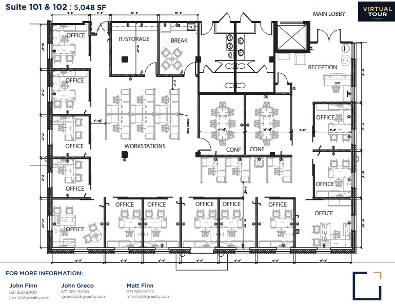 180 E Main St, Smithtown, NY à louer Plan d’étage– Image 1 sur 2