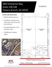 4042 Enterprise Way, Flowery Branch, GA à louer Plan d’étage– Image 2 sur 3