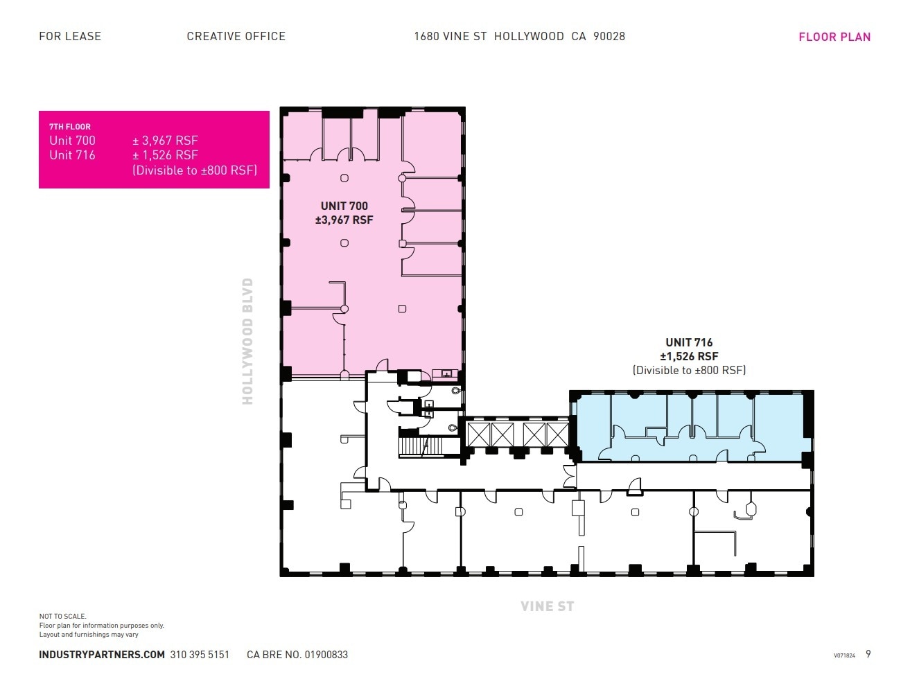 1680 N Vine St, Hollywood, CA à louer Plan d’étage– Image 1 sur 1
