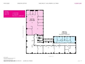 1680 N Vine St, Hollywood, CA à louer Plan d’étage– Image 1 sur 1