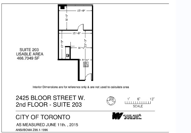 2425 Bloor St W, Toronto, ON à louer Plan d’étage– Image 1 sur 1