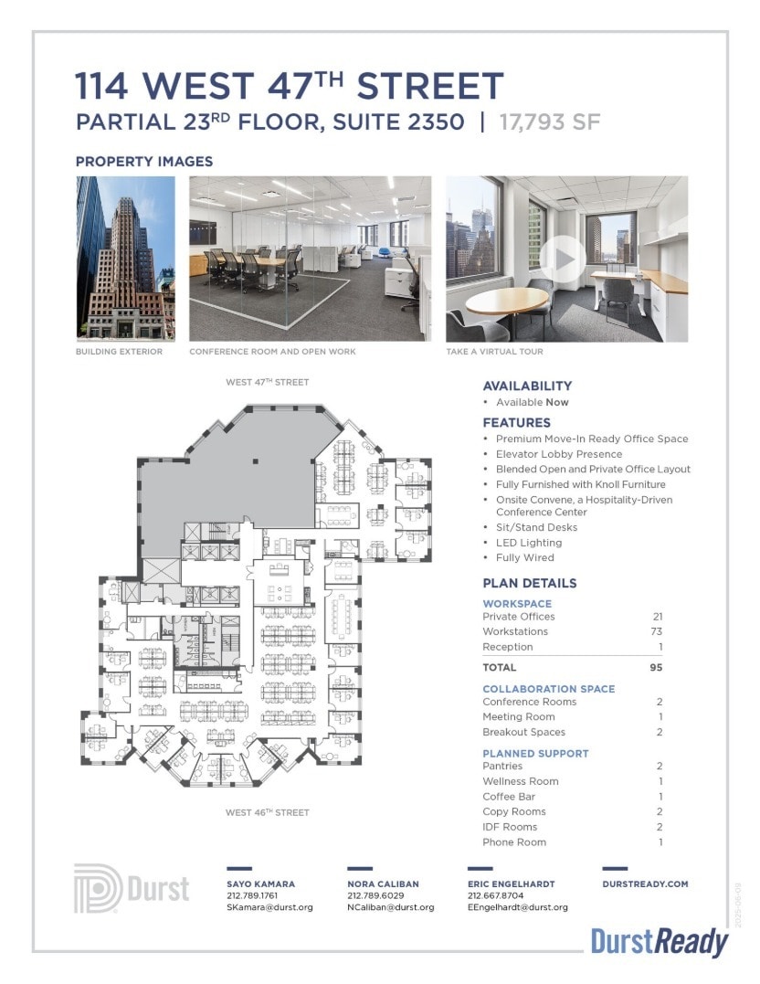 114 W 47th St, New York, NY à louer Plan d’étage– Image 1 sur 2