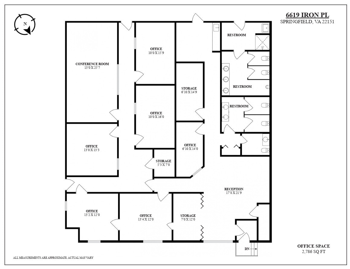 6619-6631 Iron Pl, Springfield, VA à louer Plan d’étage– Image 1 sur 3
