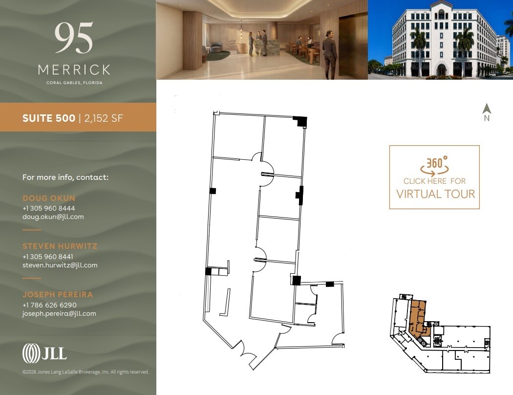 95 Merrick Way, Coral Gables, FL à louer Plan d’étage– Image 1 sur 1