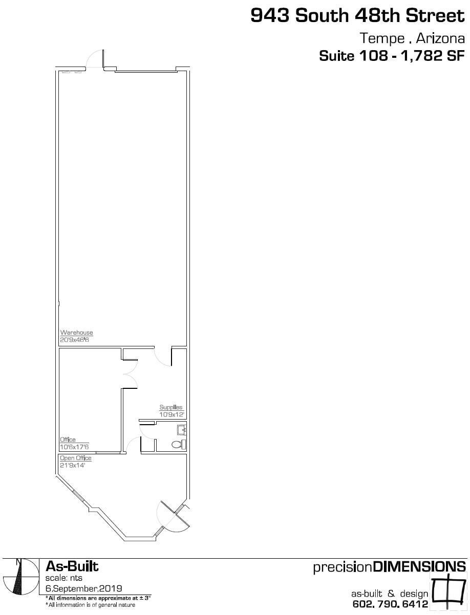 939 S 48th St, Tempe, AZ à louer Plan d’étage– Image 1 sur 1