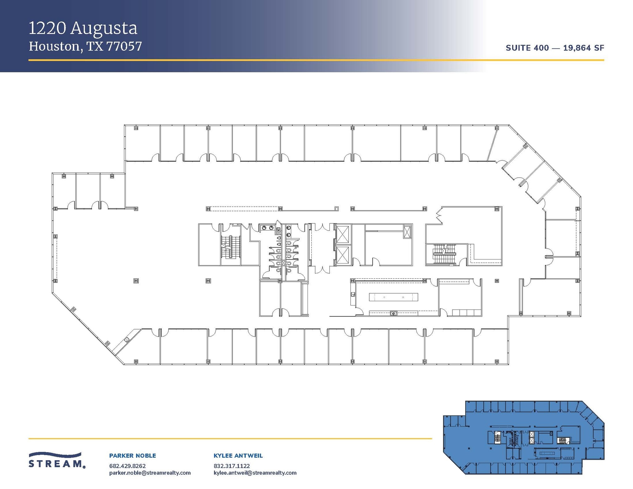 1220 Augusta Dr, Houston, TX à louer Plan d’étage– Image 1 sur 1