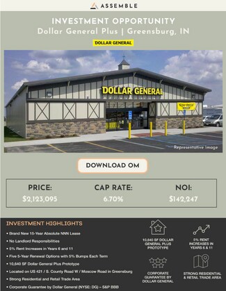 Plus de détails pour 1115 W Westridge Pky, Greensburg, IN - Local commercial à vendre